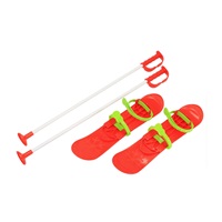 Dětské lyže s vázáním a holemi Baby Mix BIG FOOT 42 cm červené