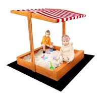 Dětské dřevěné pískoviště se stříškou Baby Mix 120x120 cm červeno-bílé