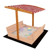 Stříška pro dětské dřevěné pískoviště Baby Mix 120x120 cm červeno-bílá