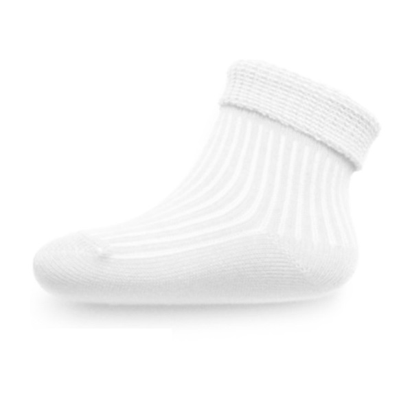 Kojenecké pruhované ponožky New Baby bílé