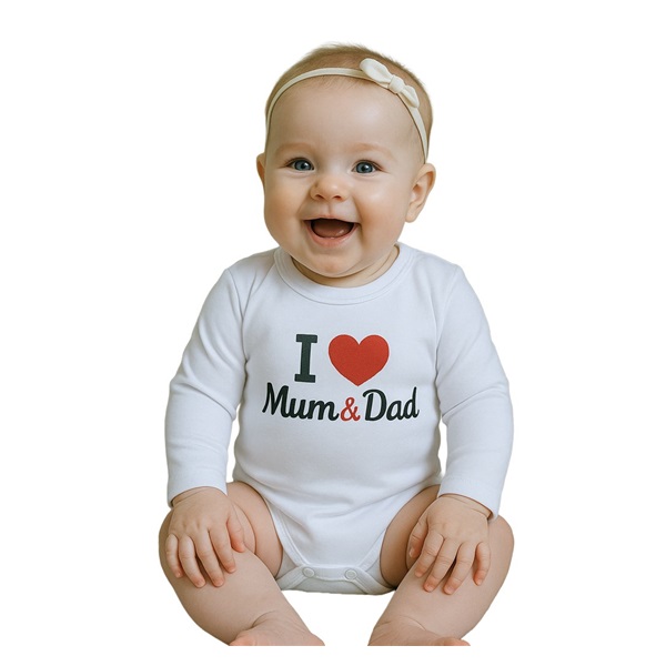 Body s potiskem New Baby I Love Mum and Dad