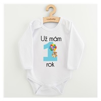 Body s potiskem New Baby Už mám 1 rok modré