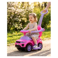 Dětské hrající odrážedlo s vodící tyčí SUV 3v1 Baby Mix růžové