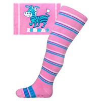 Bavlněné punčocháčky New Baby s ABS růžové zebra s pruhy