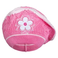 Pletená čepička-baret New Baby tmavě růžová
