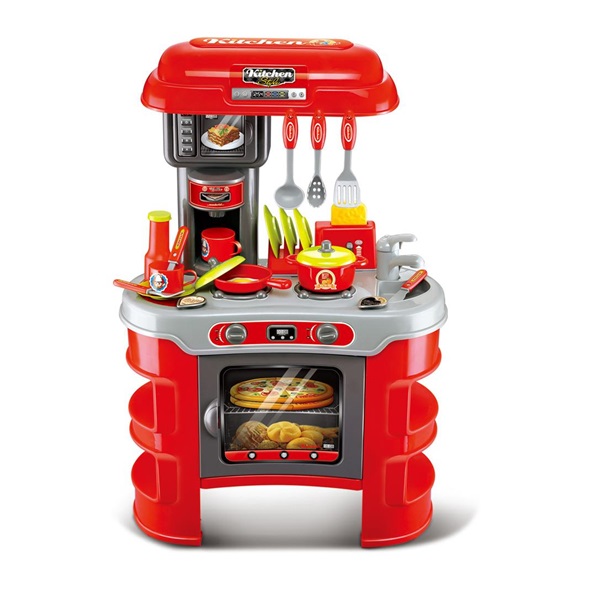 Dětská kuchyňka Little Chef Baby Mix červená 32 ks