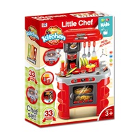 Dětská kuchyňka Little Chef Baby Mix červená 32 ks