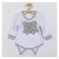 Luxusní kojenecké body s dlouhým rukávem New Baby Honey Bear s 3D aplikací