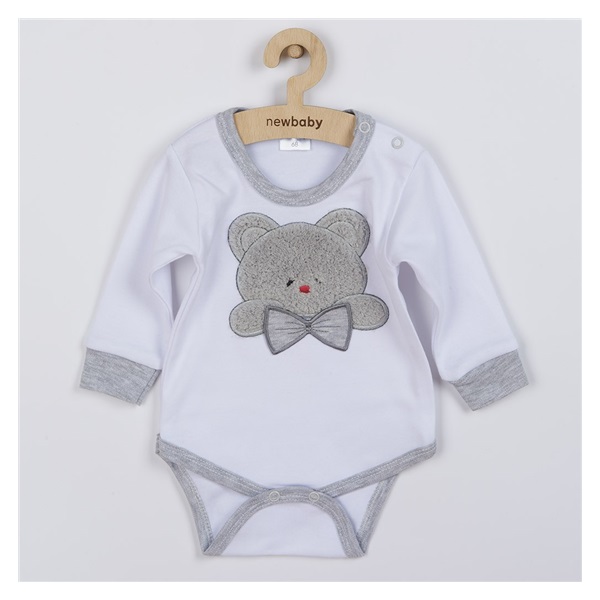 Luxusní kojenecké body s dlouhým rukávem New Baby Honey Bear s 3D aplikací