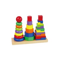 Dřevěné barevné pyramidy pro děti Viga