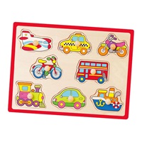 Dětské dřevěné puzzle s úchyty Viga Vozidla