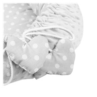 Luxusní hnízdečko s polštářkem a peřinkou New Baby z Minky Srdíčko šedé
