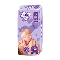 Dětské jednorázové pleny New Love Premium comfort 3 MIDI 4-9 kg 48 ks