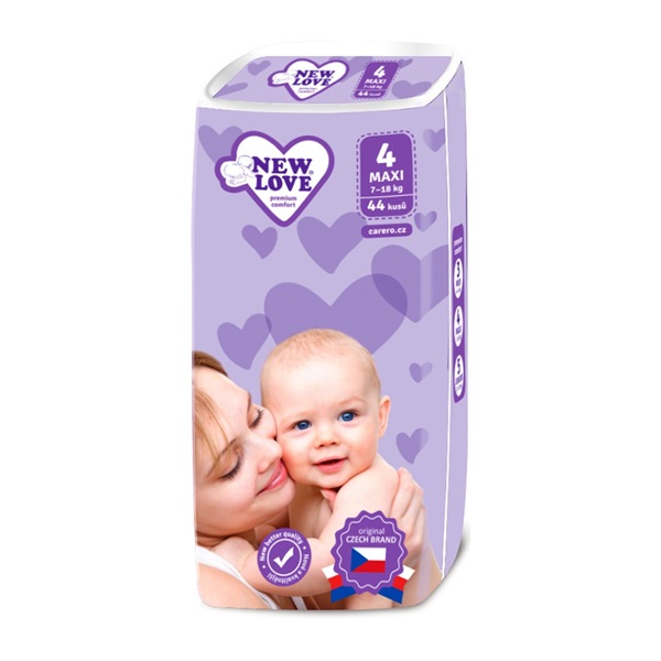 Dětské jednorázové pleny New Love Premium comfort 4 MAXI 7-18 kg 44 ks