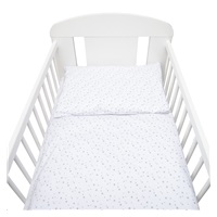 3-dílné ložní povlečení New Baby 90/120 cm bílé šedé hvězdičky