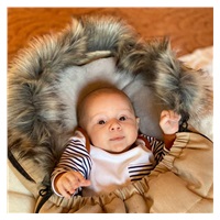 Dětský fusák New Baby s kožíškem tmavě modrý
