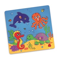 Dřevěné puzzle s úchyty pro nejmenší Viga Moře