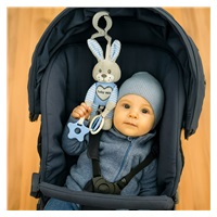 Edukační hrající plyšová hračka s klipem Baby Mix králík modrý