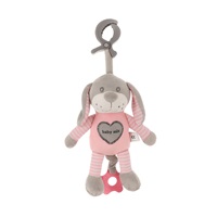 Edukační hrající plyšová hračka s klipem Baby Mix pes růžový