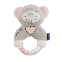 Dětské plyšové chrastítko Baby Mix medvěd růžový