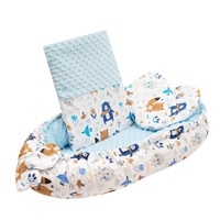Luxusní hnízdečko s polštářkem a peřinkou New Baby z Minky modré