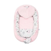 Luxusní hnízdečko s polštářkem a peřinkou New Baby z Minky růžové