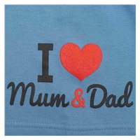 Dětská čepička New Baby I Love Mum and Dad modrá