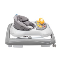 Dětské chodítko Baby Mix s volantem a silikonovými kolečky tmavě šedý