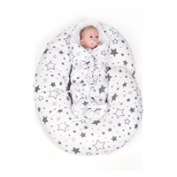 Povlak na kojící polštář ve tvaru C New Baby Hvězdy šedé