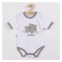 Kojenecké bavlněné body s krátkým rukávem New Baby Cute Bear