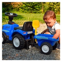 Dětské odrážedlo traktor s vlečkou a nářadím Baby Mix New Holland modrý