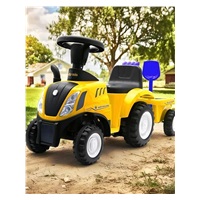 Dětské odrážedlo traktor s vlečkou a nářadím Baby Mix New Holland žlutý