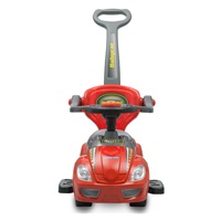 Dětské odrážedlo s vodící tyčí 3v1 Baby Mix Mega Car červené
