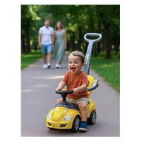 Dětské odrážedlo s vodící tyčí 3v1 Baby Mix Mega Car žluté