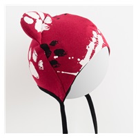 Kojenecká bavlněná čepička s oušky New Baby tlapka tmavě růžová