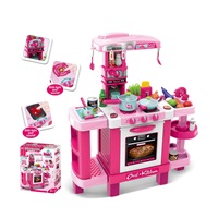 Dětská kuchyňka Baby Mix malý šéfkuchař + příslušenství růžová