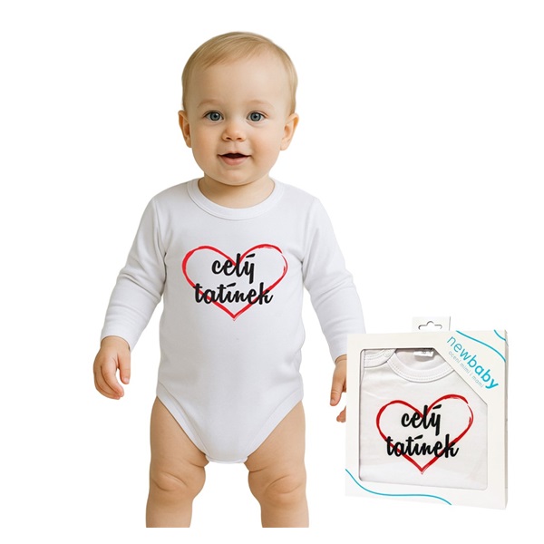 Body s potiskem New Baby celý tatínek - dárkové balení