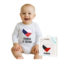 Body s potiskem New Baby Fandím s tátou - dárkové balení