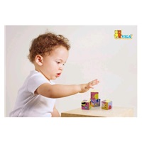 Dřevěné puzzle kostky pro nejmenší Viga Zoo