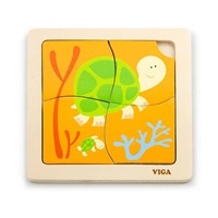 Dřevěné puzzle pro nejmenší Viga 4 ks Želvička