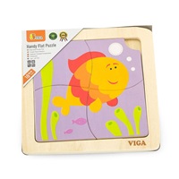 Dřevěné puzzle pro nejmenší Viga 4 ks Rybka