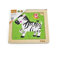 Dřevěné puzzle pro nejmenší Viga 4 ks Zebra