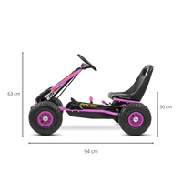 Dětská šlapací motokára Go-kart Milly Mally Thor růžová