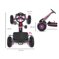 Dětská šlapací motokára Go-kart Milly Mally Thor růžová