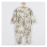 Kojenecký bavlněný overal s bočním zapínáním New Baby Lovely hnědý