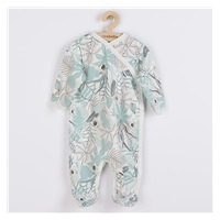 Kojenecký bavlněný overal s bočním zapínáním New Baby Lovely zelený
