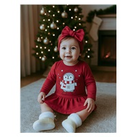 Kojenecké bavlněné šatičky s čelenkou New Baby Winter Penguin