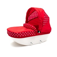 Dětský kočárek pro panenky New Baby COMFORT červený s puntíky
