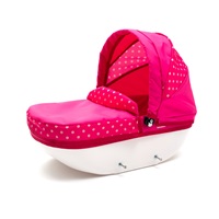 Dětský kočárek pro panenky New Baby COMFORT růžový s puntíky