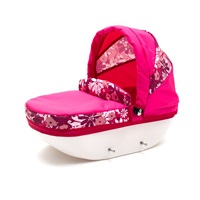 Dětský kočárek pro panenky New Baby COMFORT růžový květy